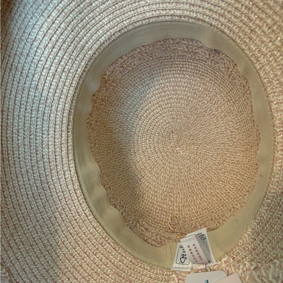 NEW * LAUREN CONRAD Dusty Pink Woven Sun Hat OS - Picture 3 of 7